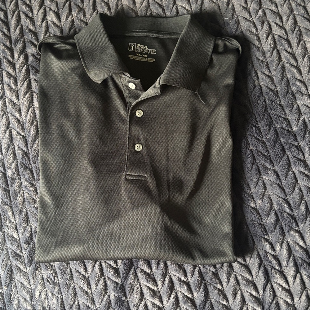 PGA Tour Men's Black Polo Shirt